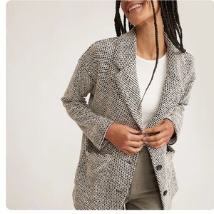 Marine Layer Black and White Blazer, L